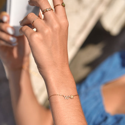 Gold-Tone Crystal Vine Bracelet