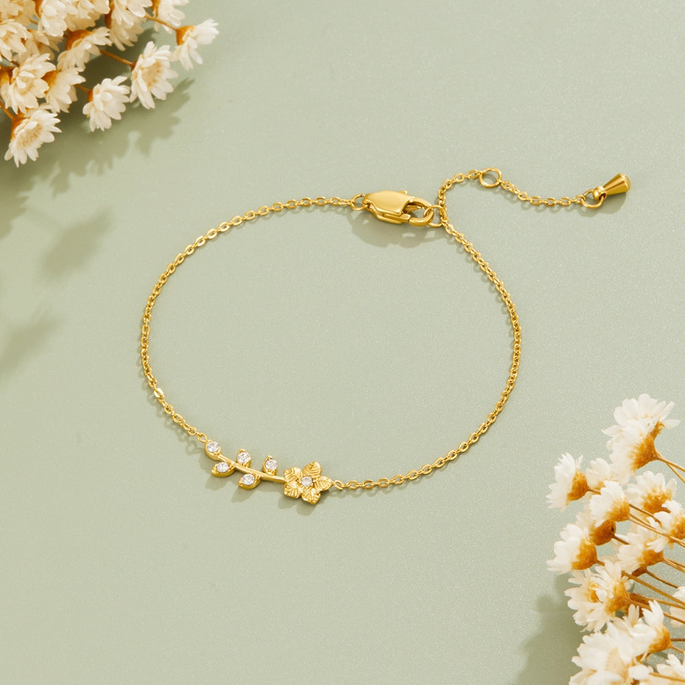 Gold-Tone Crystal Vine Bracelet