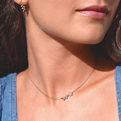 Golden Crystal Vine Necklace