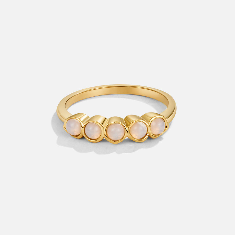 Golden Moonstone-Effect Eternity Ring