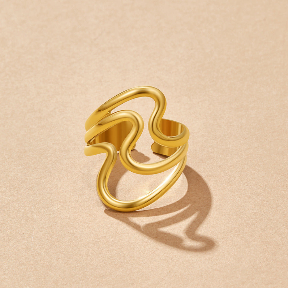 Golden Wave Wrap Ring
