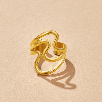 Golden Wave Wrap Ring