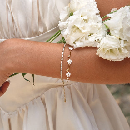 Gold-Tone Pearl Blossom Bracelet