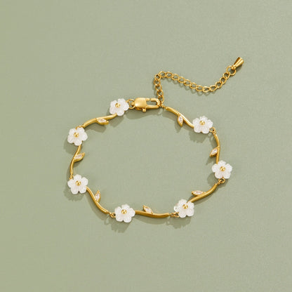 Gold-Tone Pearl Blossom Bracelet
