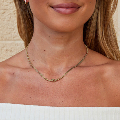 Knotted Gold-Tone Chain Necklace
