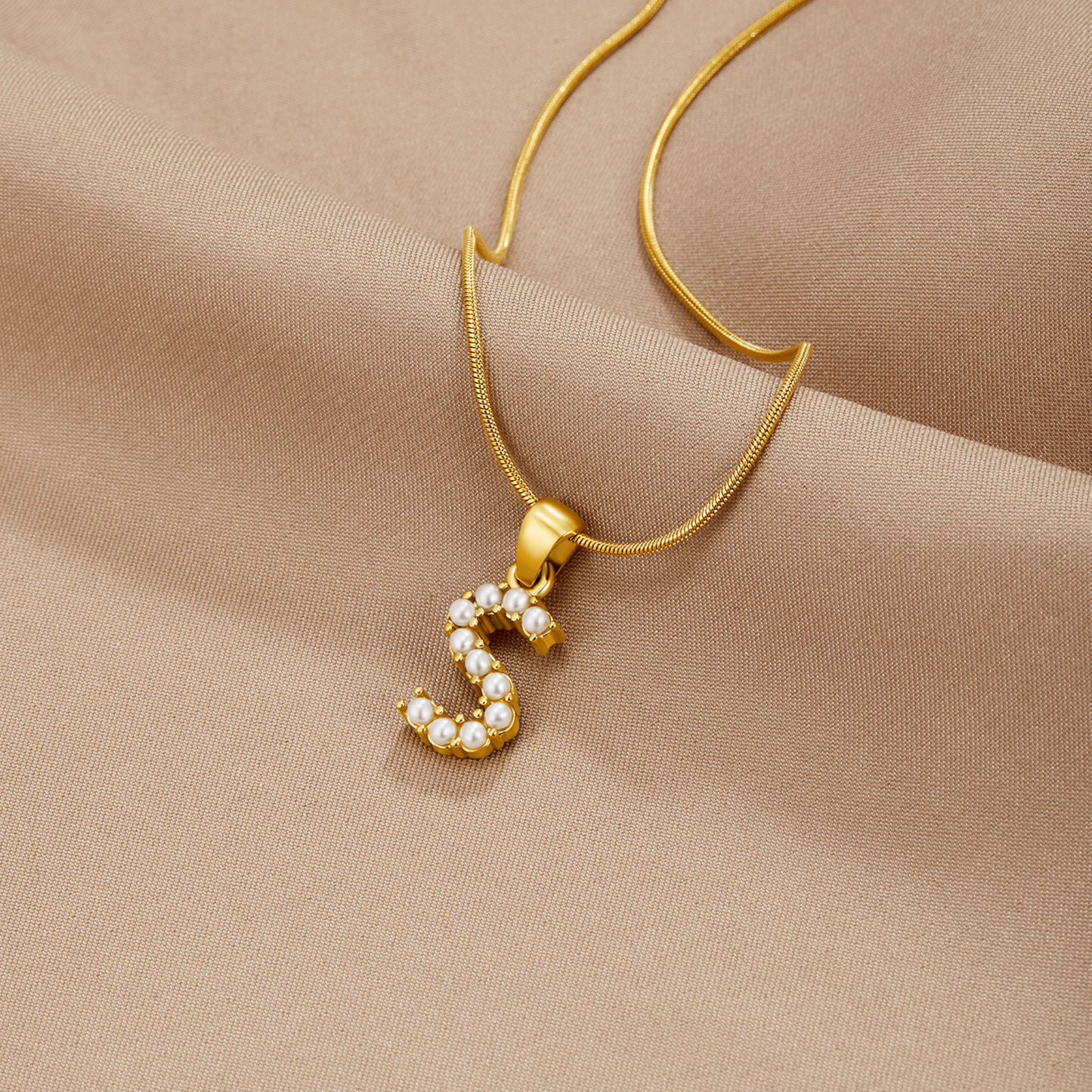 Pearl Initial Charm Necklace