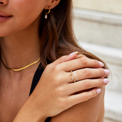 Lily Gold-Tone Crystal Vine Ring