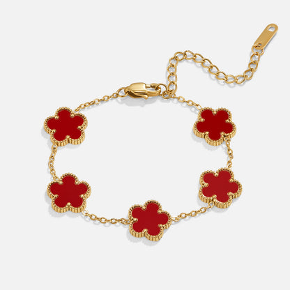 Lucky Red Clover Bracelet