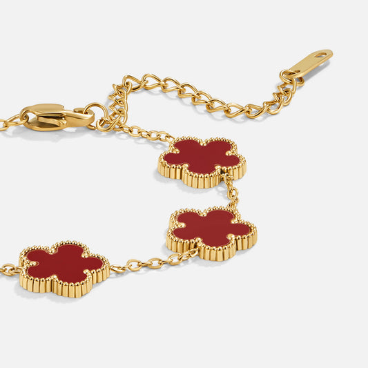 Lucky Red Clover Bracelet