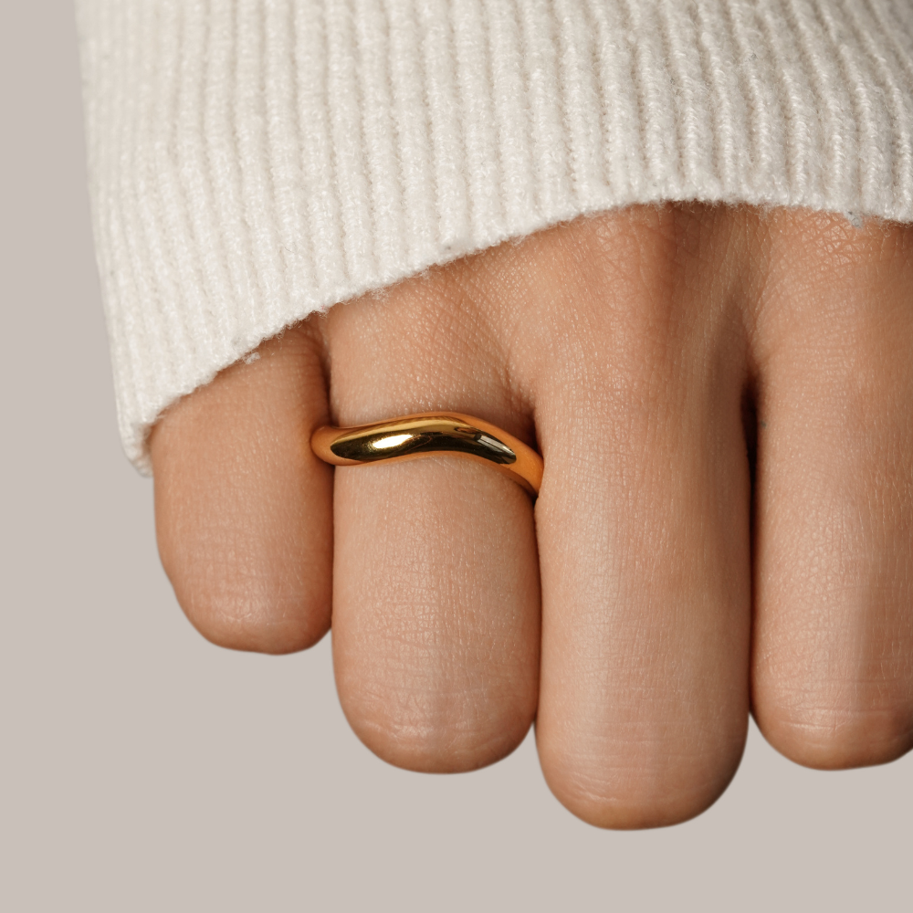 Mina Gold-Tone Wave Ring