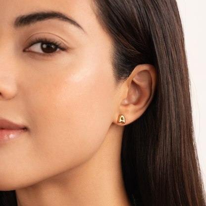 Gold-Tone Bubble Letter Earrings