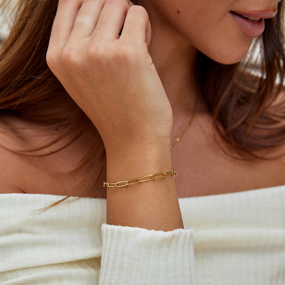 Paperclip Gold-Tone Chain Bracelet