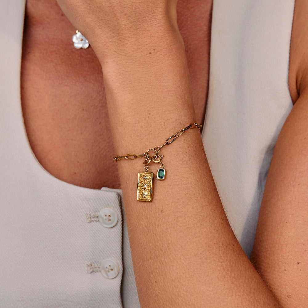 Pia Chain Link Charm Bracelet Set