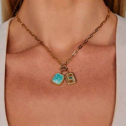 Pia Chain Link Charm Necklace Set
