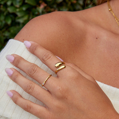 Raven Gold-Tone Wrap Ring