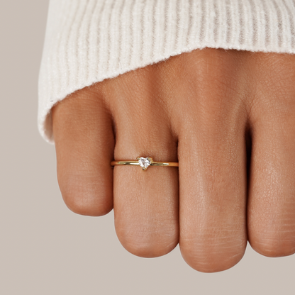 Little Crystal Heart Ring