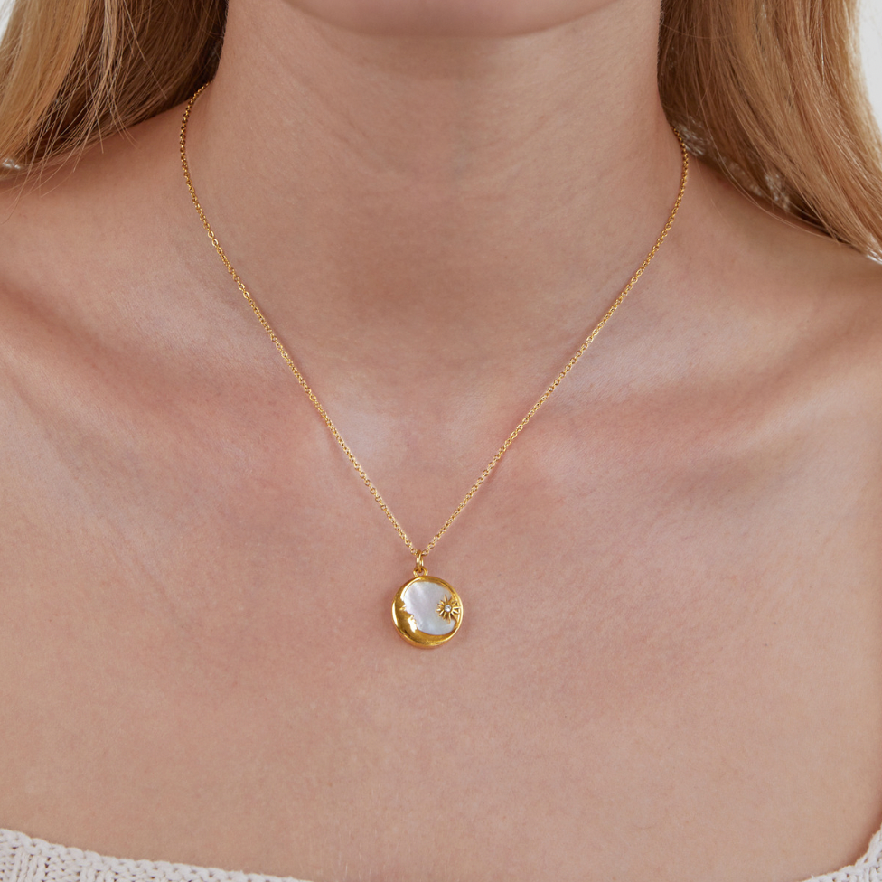Moon and Star Necklace