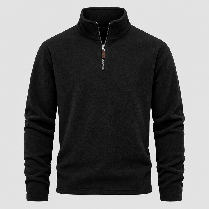 Men’s Fleece Sweatshirt – Stand Collar Quarter Zip Pullover