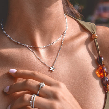 Silver-Tone Blossom Pendant Necklace