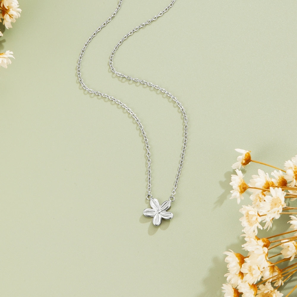 Silver-Tone Blossom Pendant Necklace