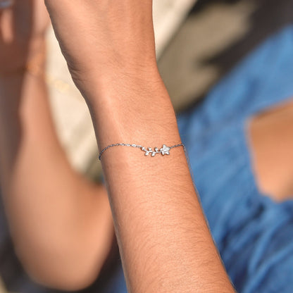 Silver-Tone Crystal Vine Bracelet