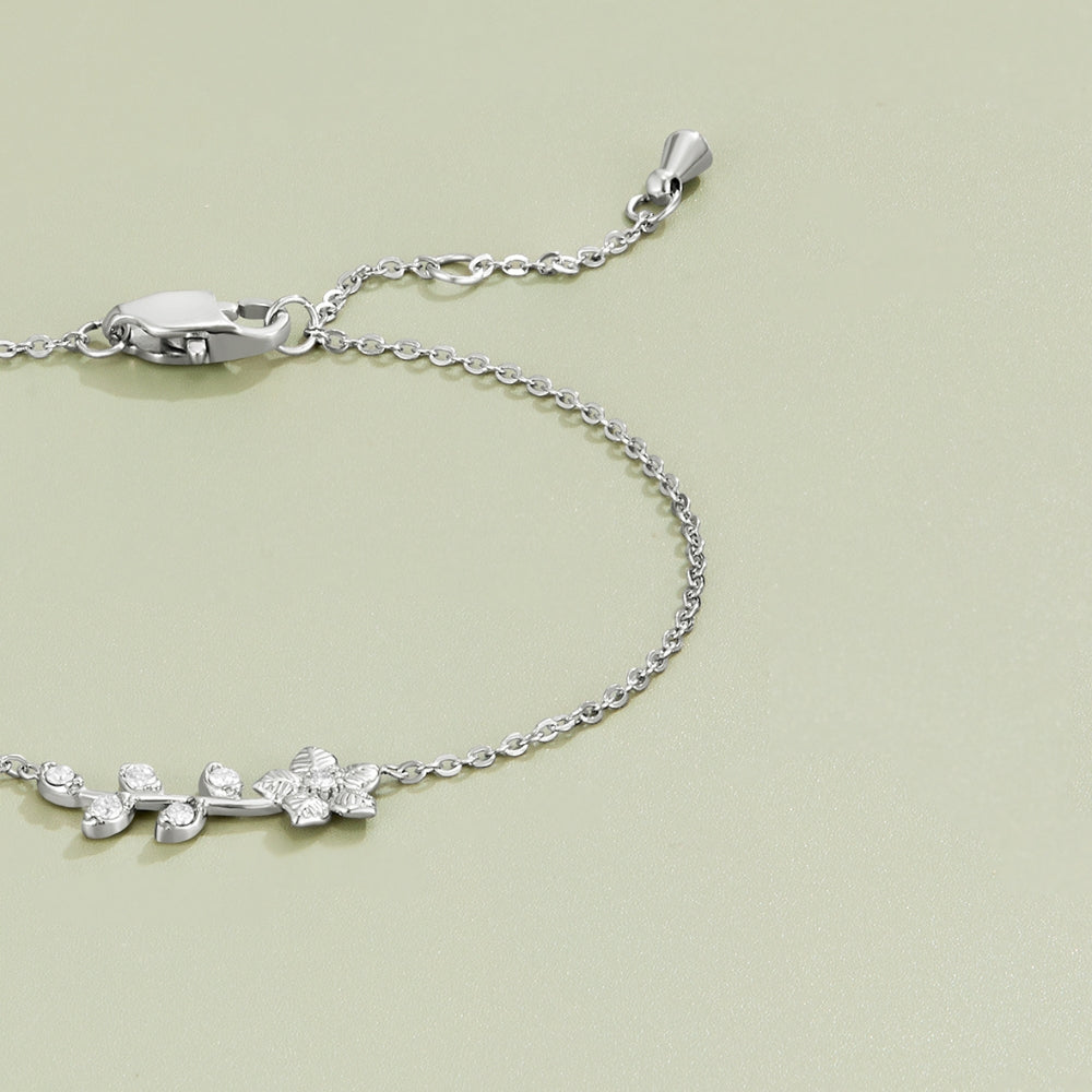 Silver-Tone Crystal Vine Bracelet