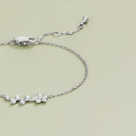 Silver-Tone Crystal Vine Bracelet