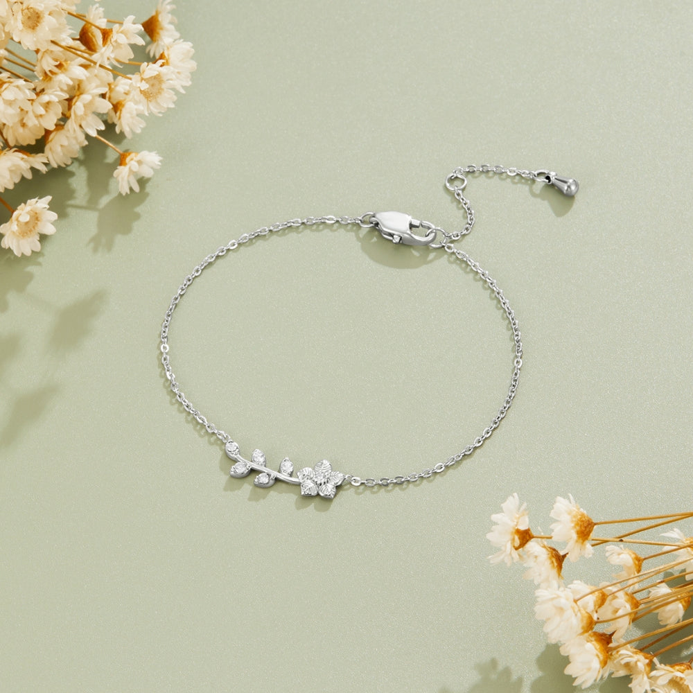 Silver-Tone Crystal Vine Bracelet