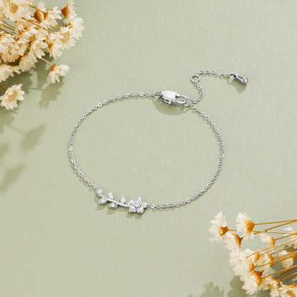 Silver-Tone Crystal Vine Bracelet
