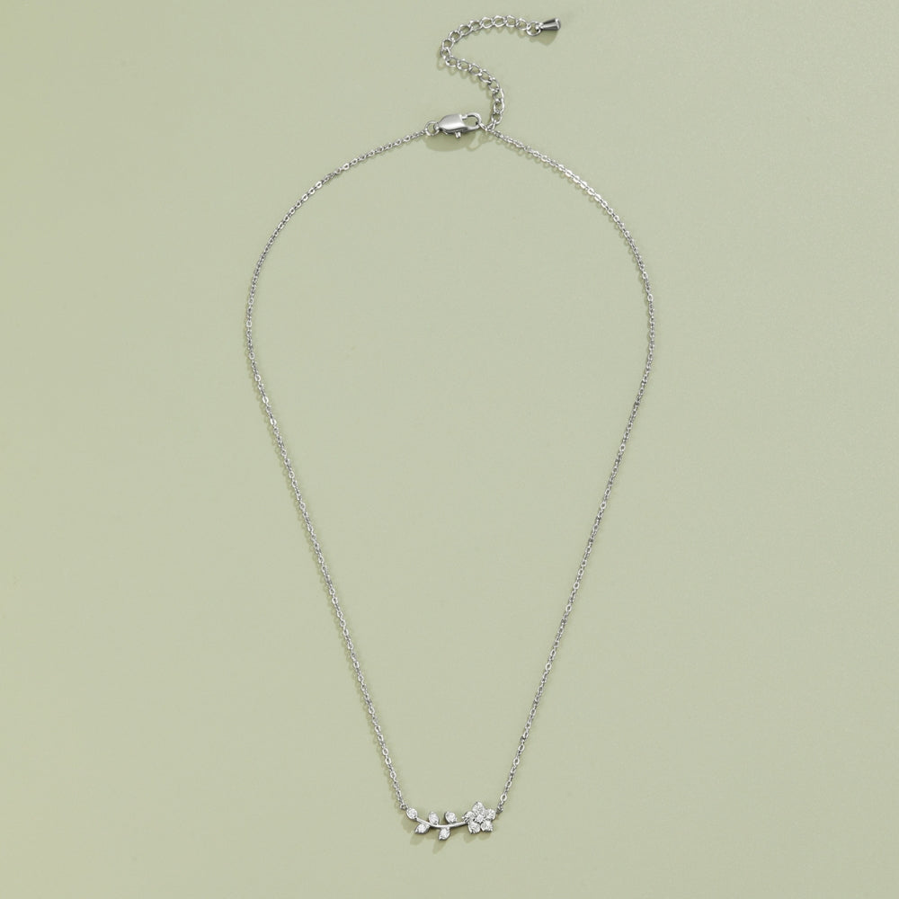 Silver-Tone Crystal Vine Necklace