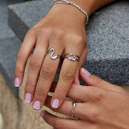 Silver-Tone Love Knot Ring
