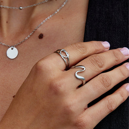 Silver-Tone Love Knot Ring