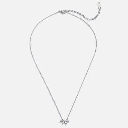 Silver-Tone Crystal Leaf Drop Necklace