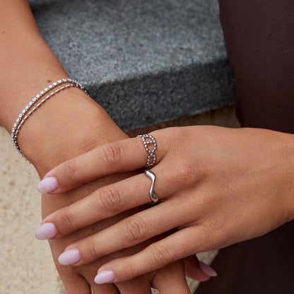 Silver-Tone Yulah Chain Ring