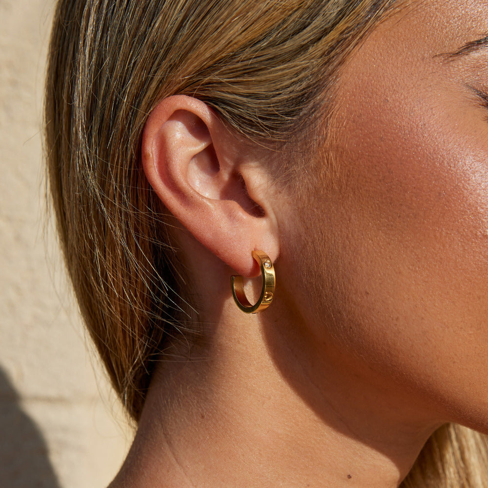 Small Love Hoop Earrings