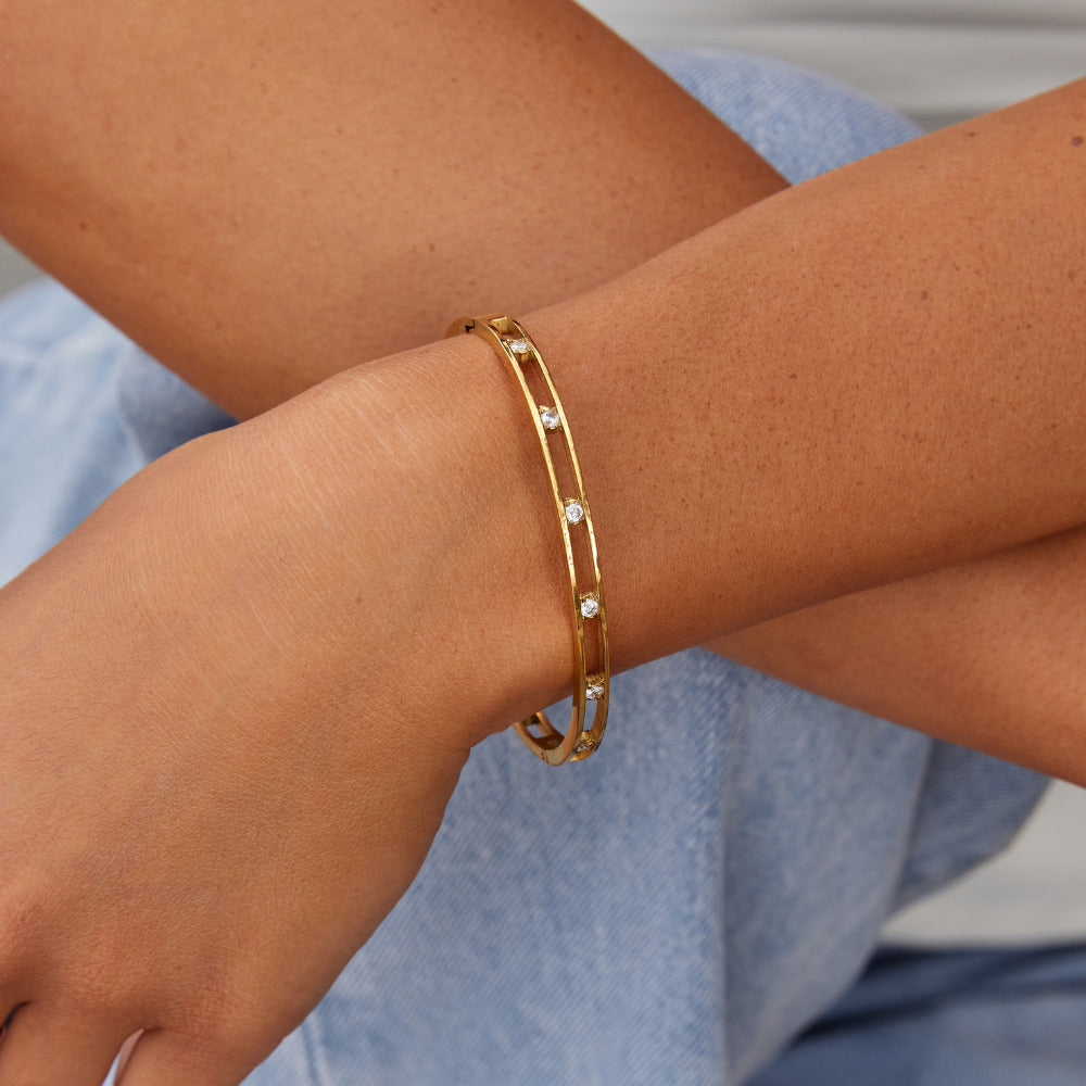Sofia Crystal Gold-Tone Bangle