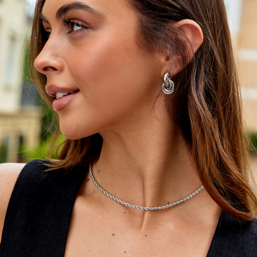 Sofia Twisted Silver-Tone Hoops