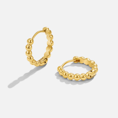 Soraya Gold-Tone Beaded Hoop Earrings