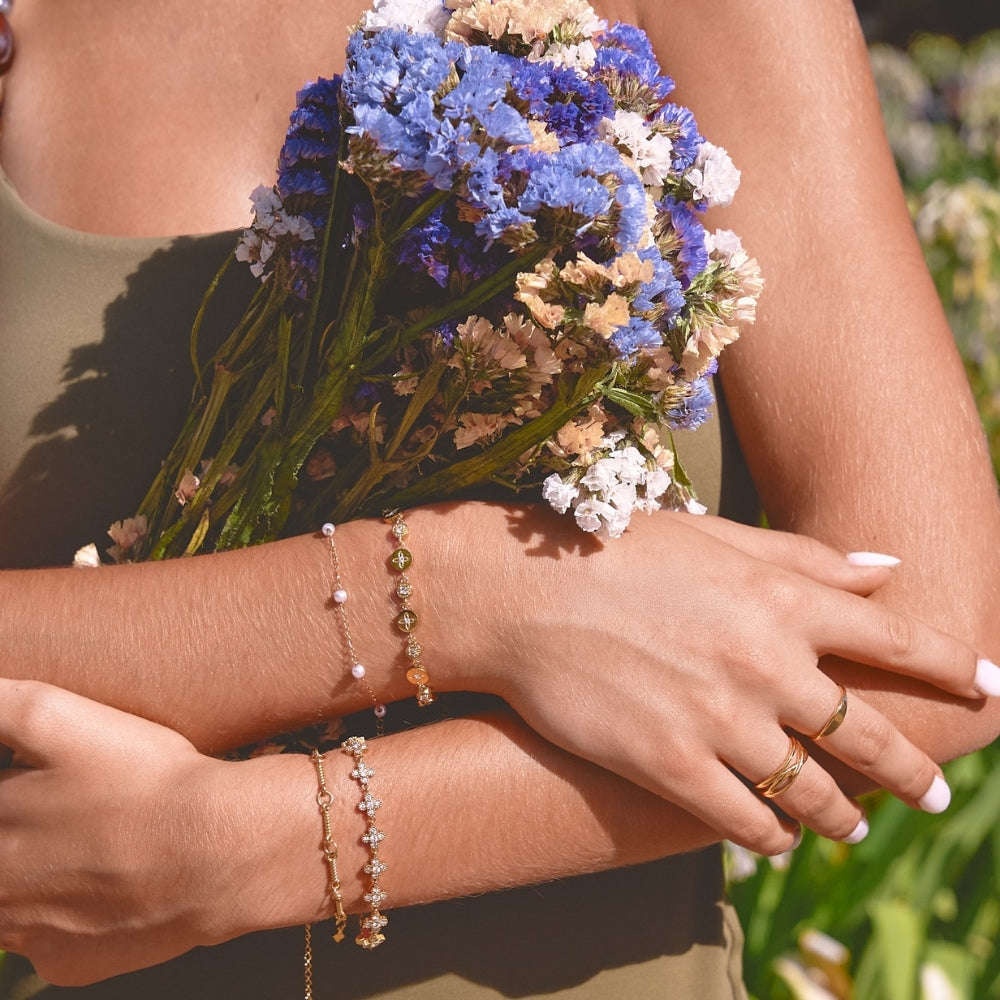 Spring Bloom Gold-Tone Bracelet