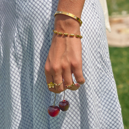 Stellar Gold-Tone Barrel Bracelet