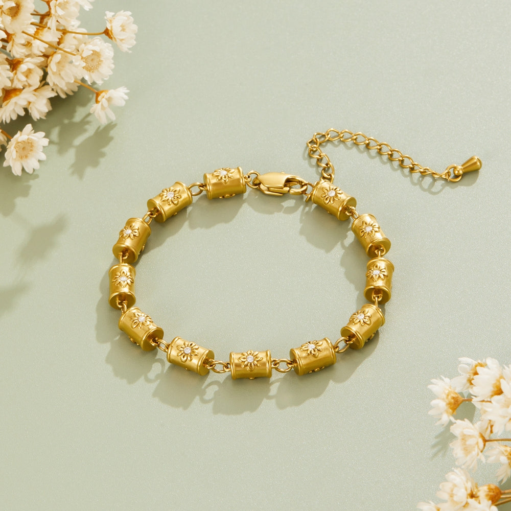 Stellar Gold-Tone Barrel Bracelet