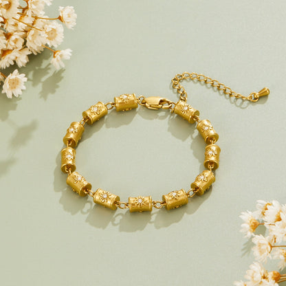 Stellar Gold-Tone Barrel Bracelet