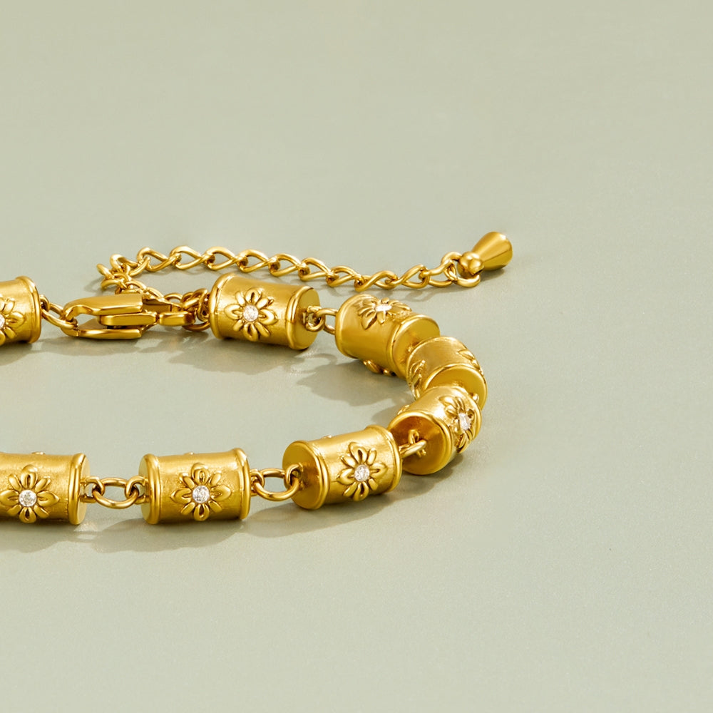 Stellar Gold-Tone Barrel Bracelet