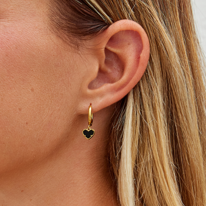 Tainted Hearts Hoop Earrings