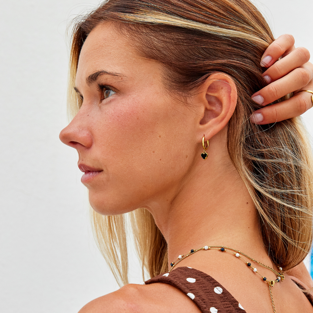 Tainted Hearts Hoop Earrings