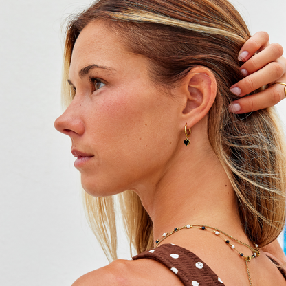 Tainted Hearts Hoop Earrings