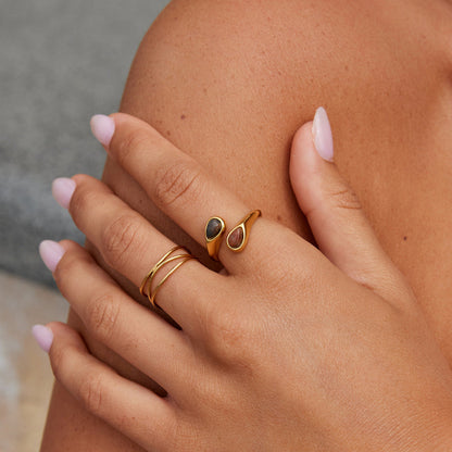 Tiger Eye Wrap Ring