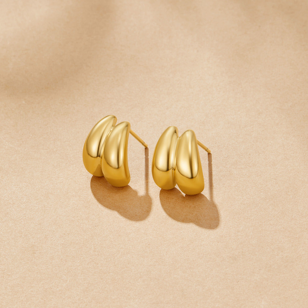 Twin Teardrop Drop Earrings