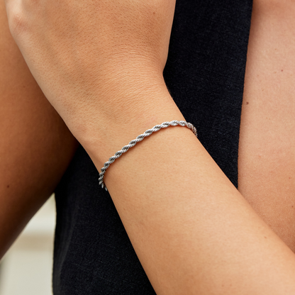 Twisted Chain Silver-Tone Bracelet
