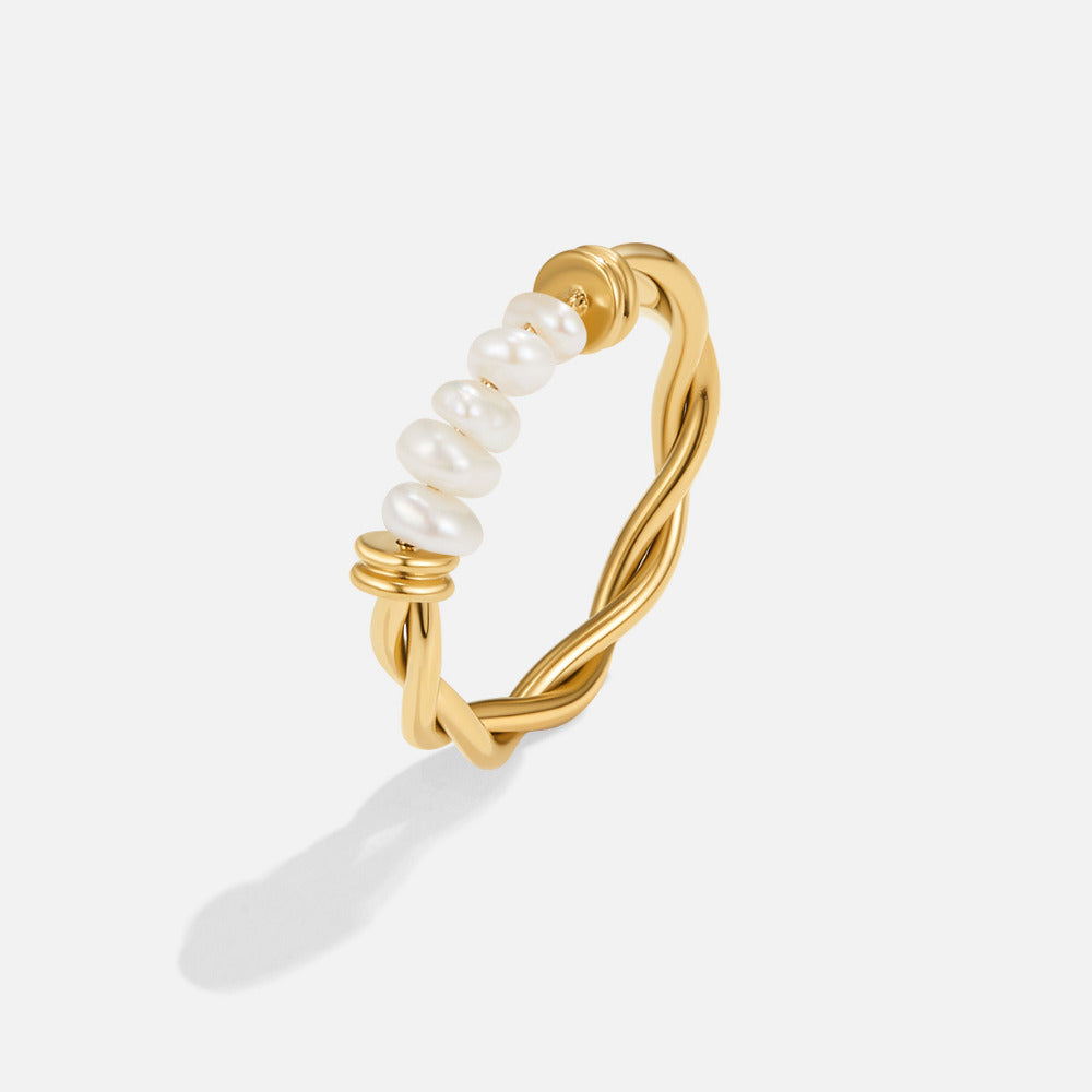 Twisted Freshwater Pearl Ring